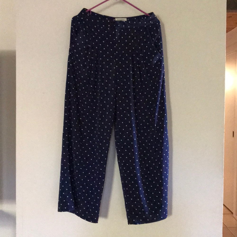 Anthropologie, Navy and white polka dot pants